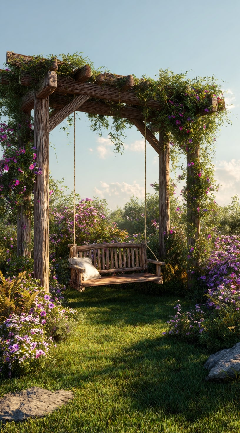 5. Pergola-Style Swing Framev