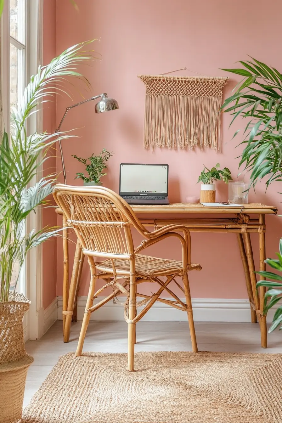 Dusty Pink and Rattan Zen