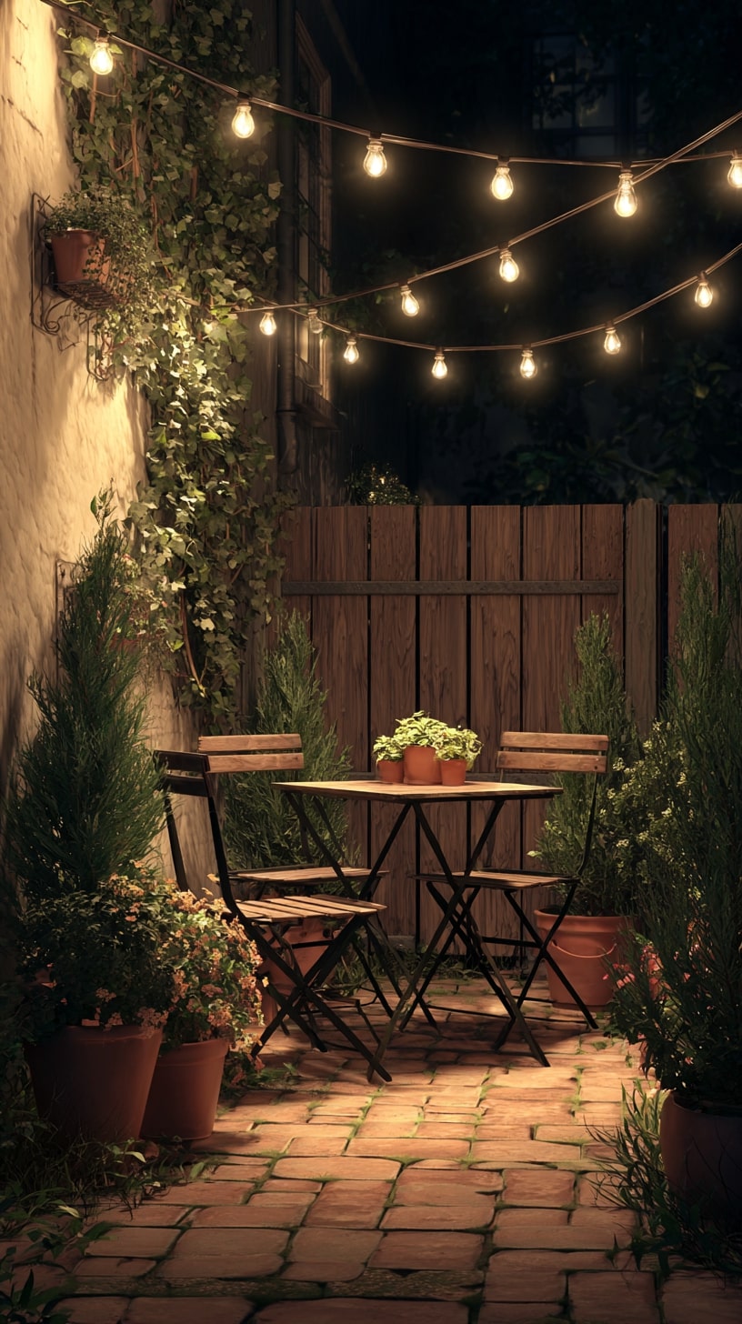 6. Add String Lights for Evening Ambiance