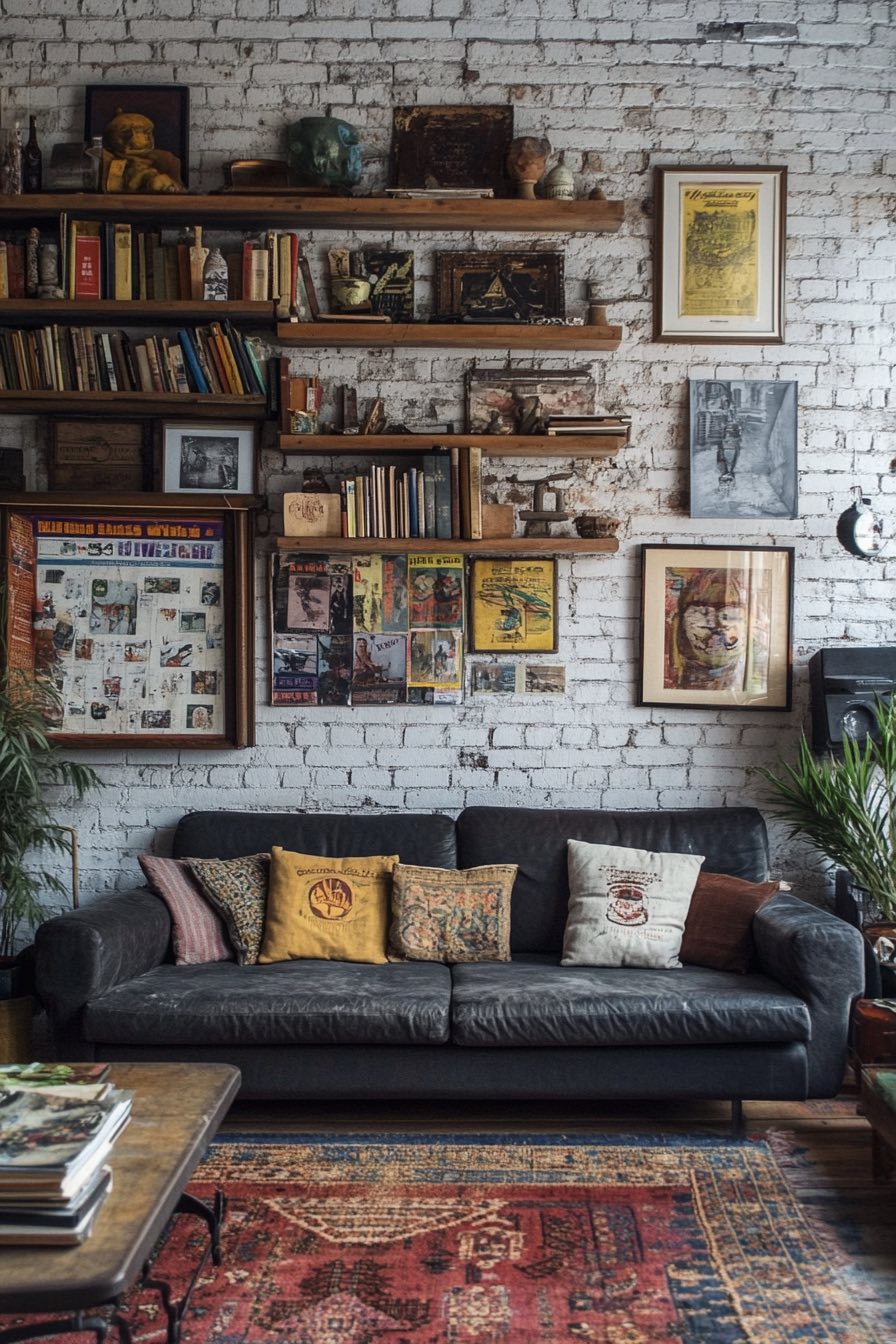 Industrial shelves and flea market finds