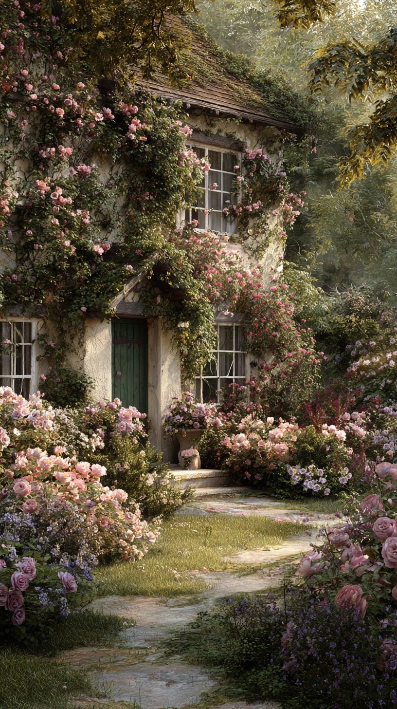 7. Cottage-Style Rose Garden