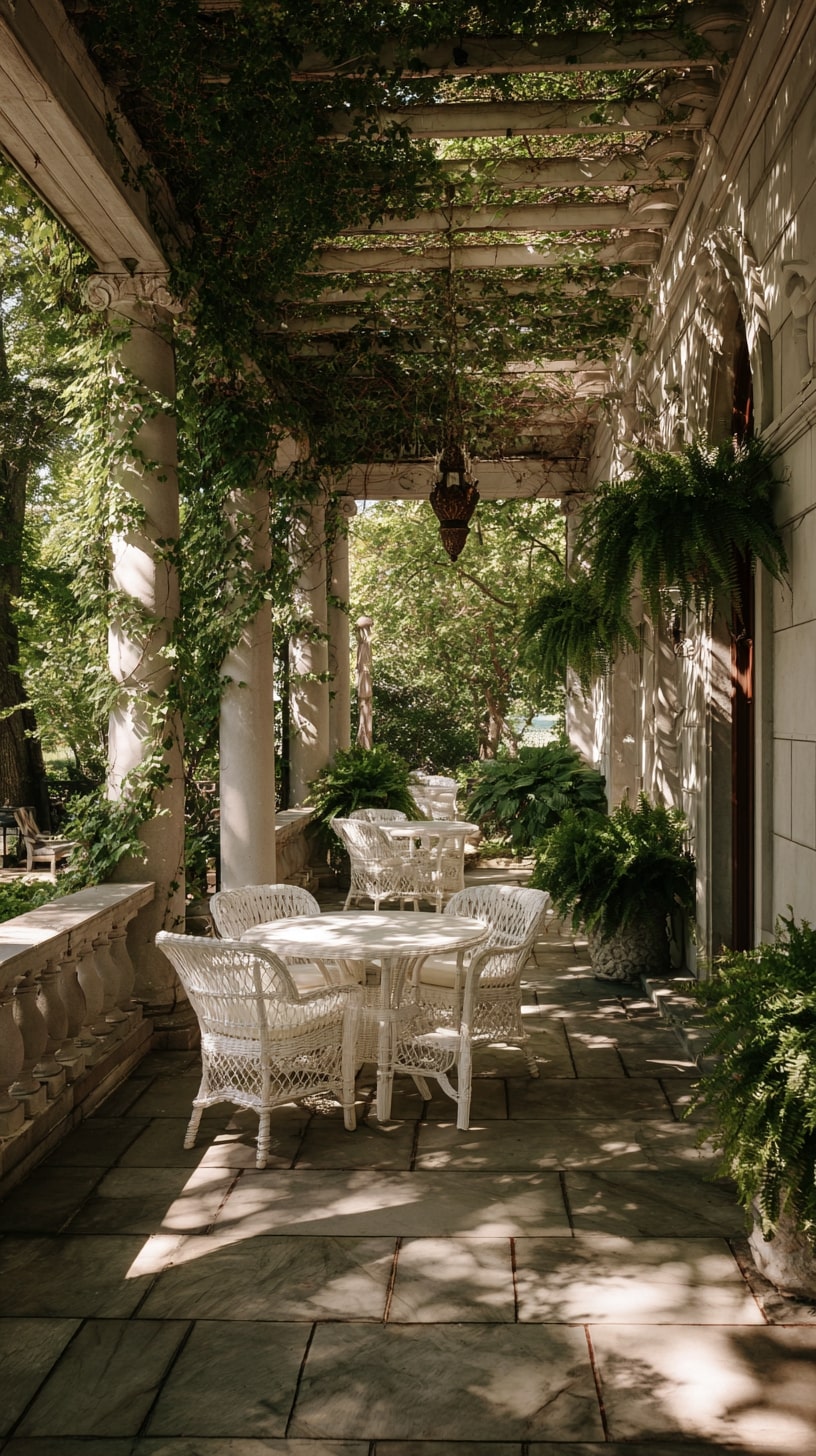 7. Freestanding Pergola Over an Outdoor Dining Area