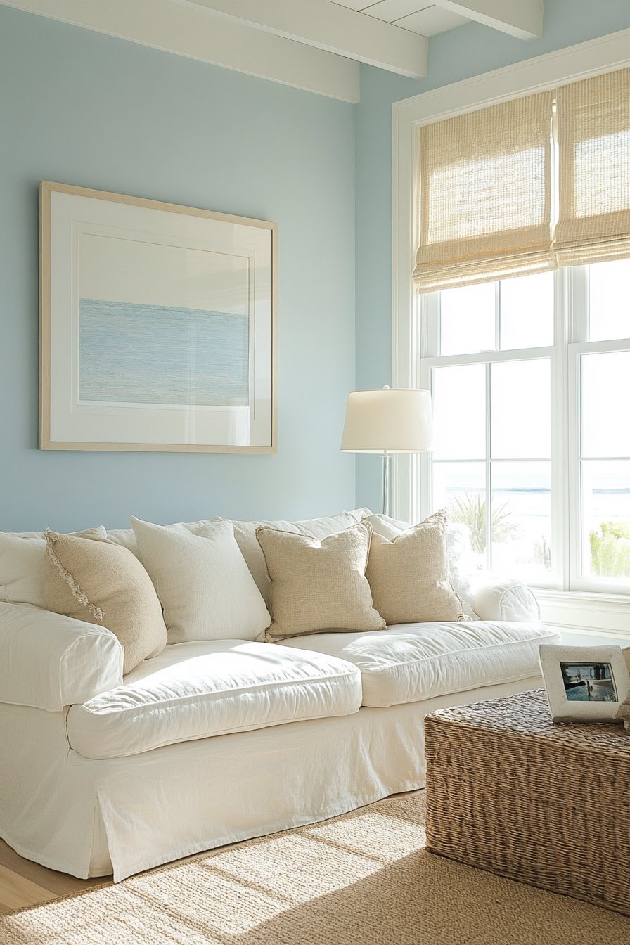 Sky Blue and Sandy Beige