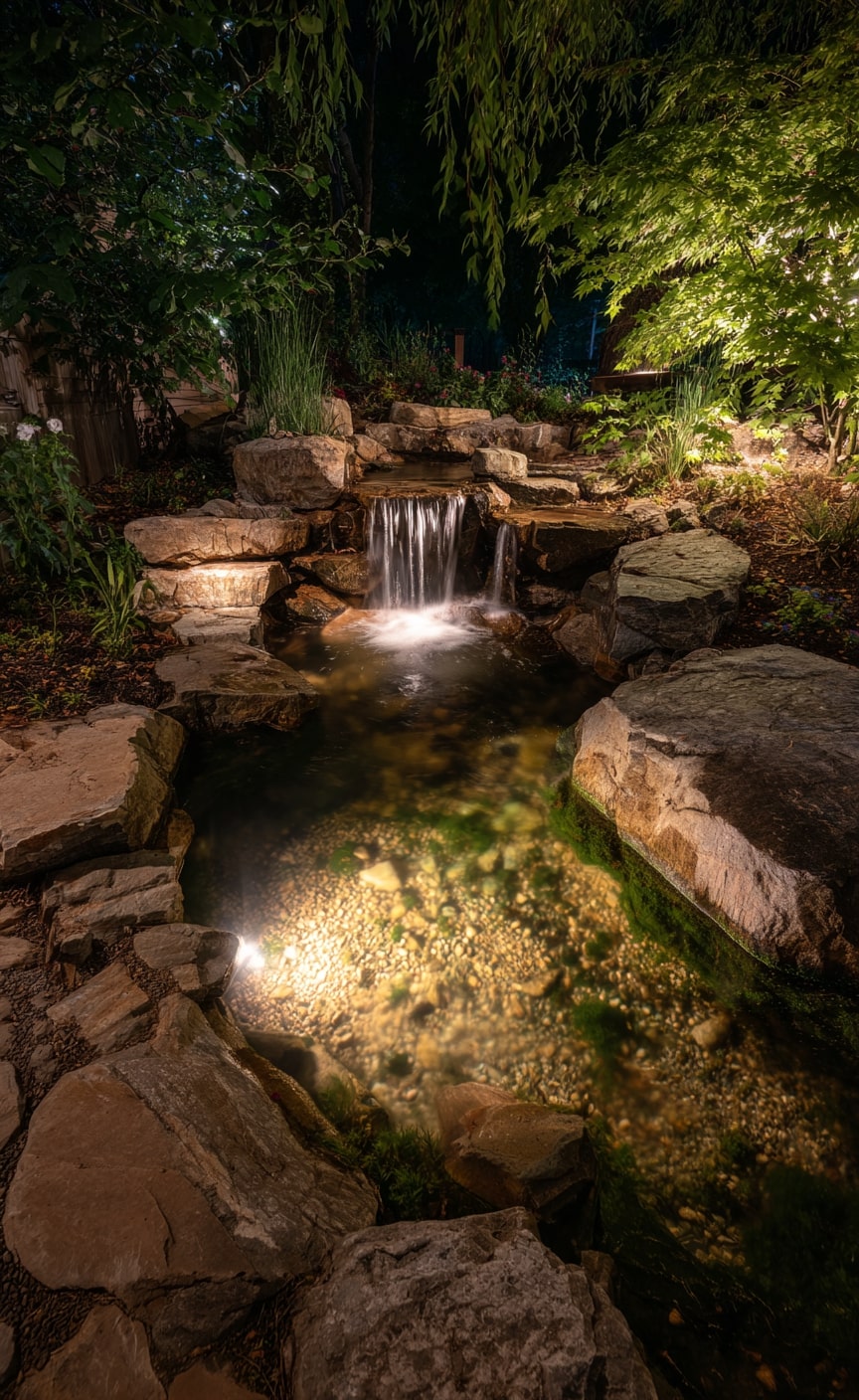 9. Rock Water Features for a Serene Ambiance