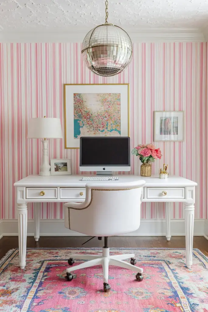 Candy Stripe Corner Office