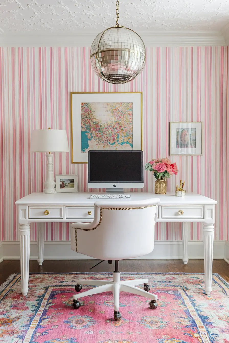 Candy Stripe Corner Office