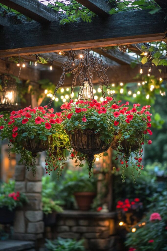 Hanging Flower Basket Chandelier