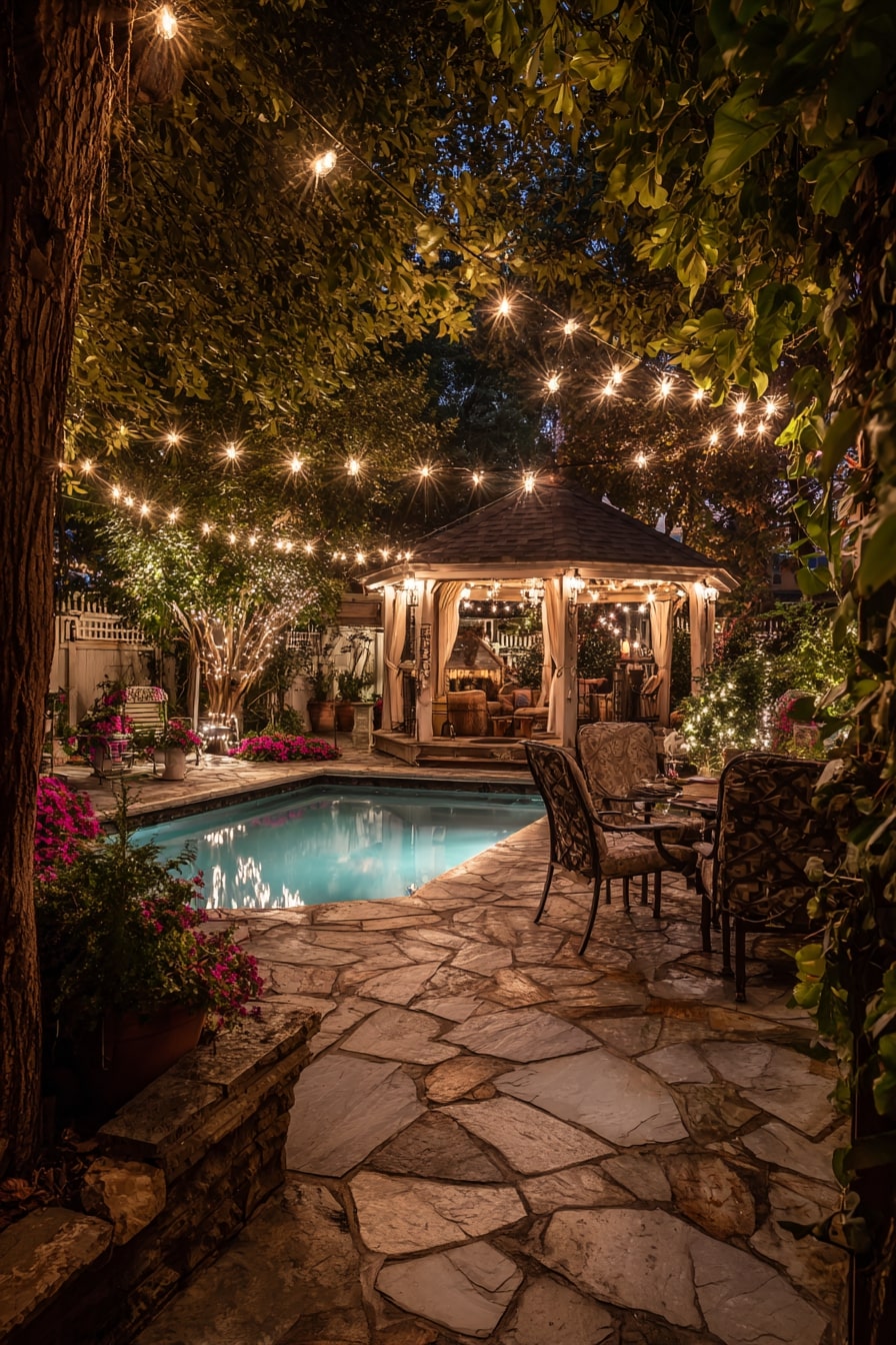 Built-In Hot Tub Semi Inground Pool