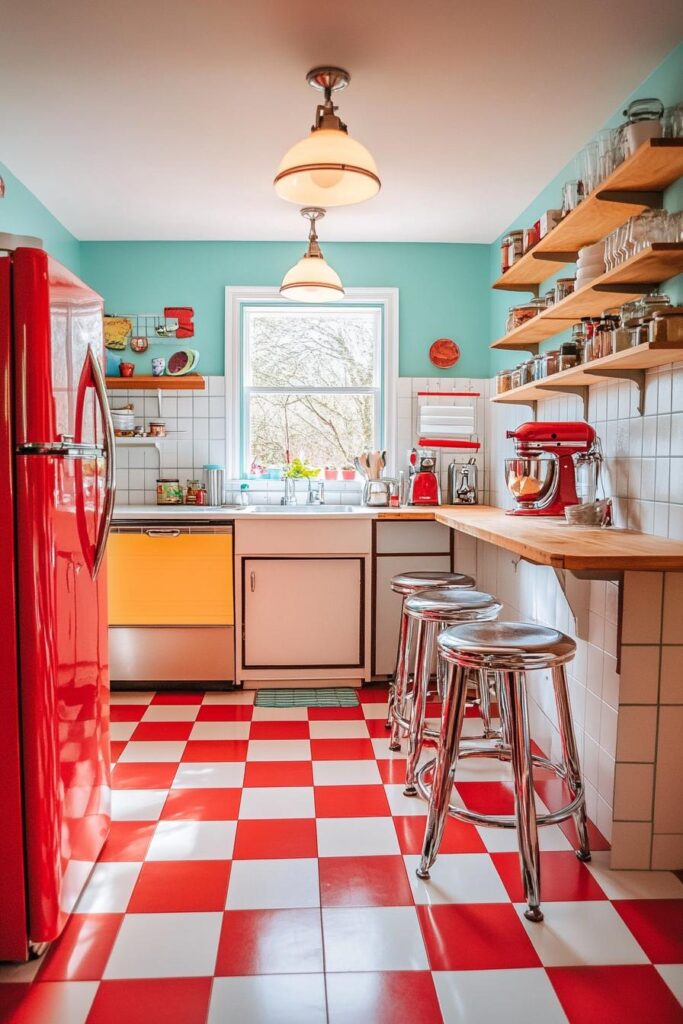 Checkerboard Linoleum Floors