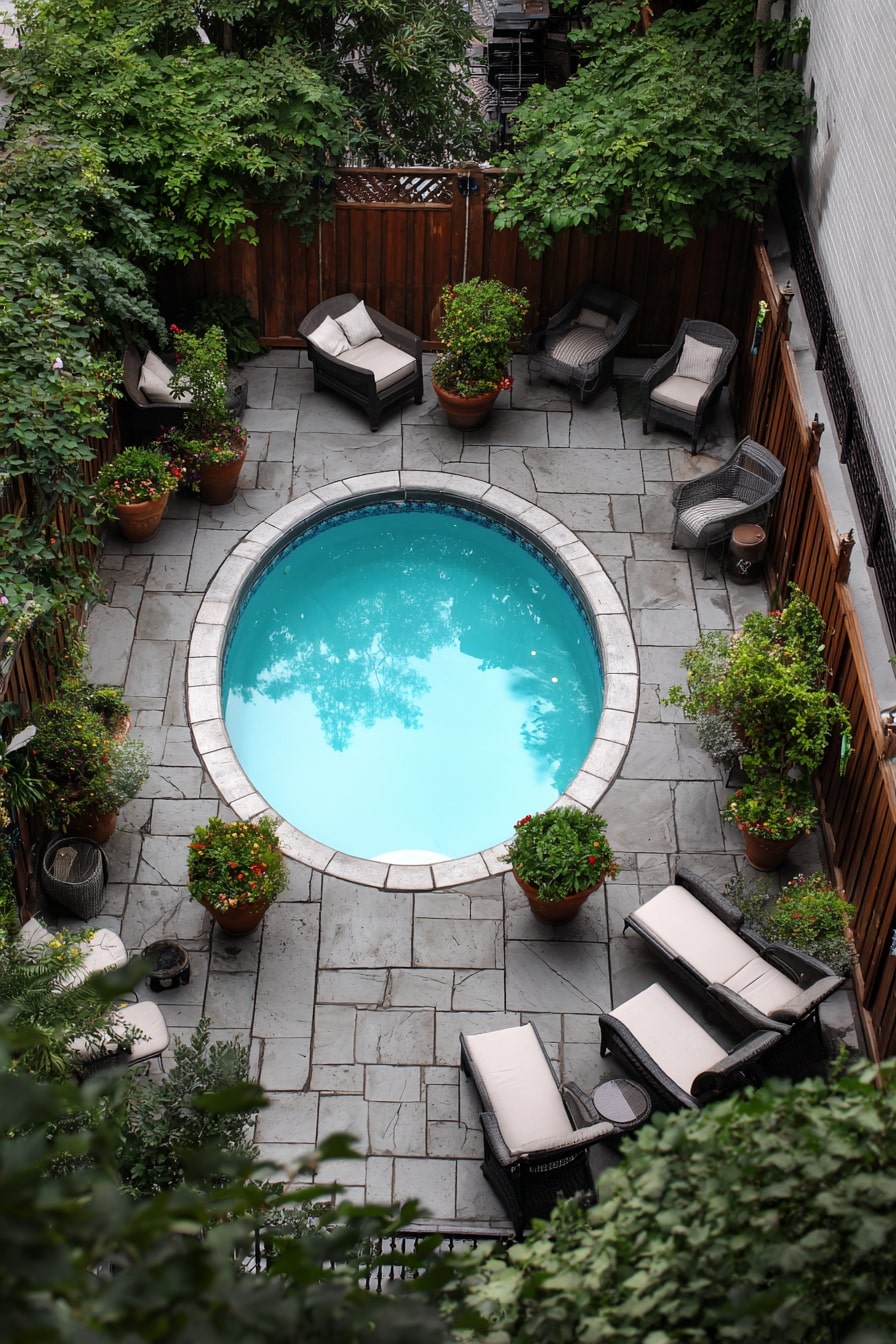 Compact Semi Inground Pool for Small Yards