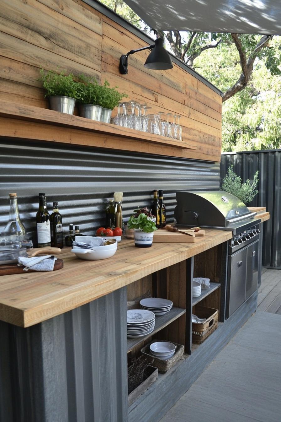 Corrugated Metal Wall Kitchen