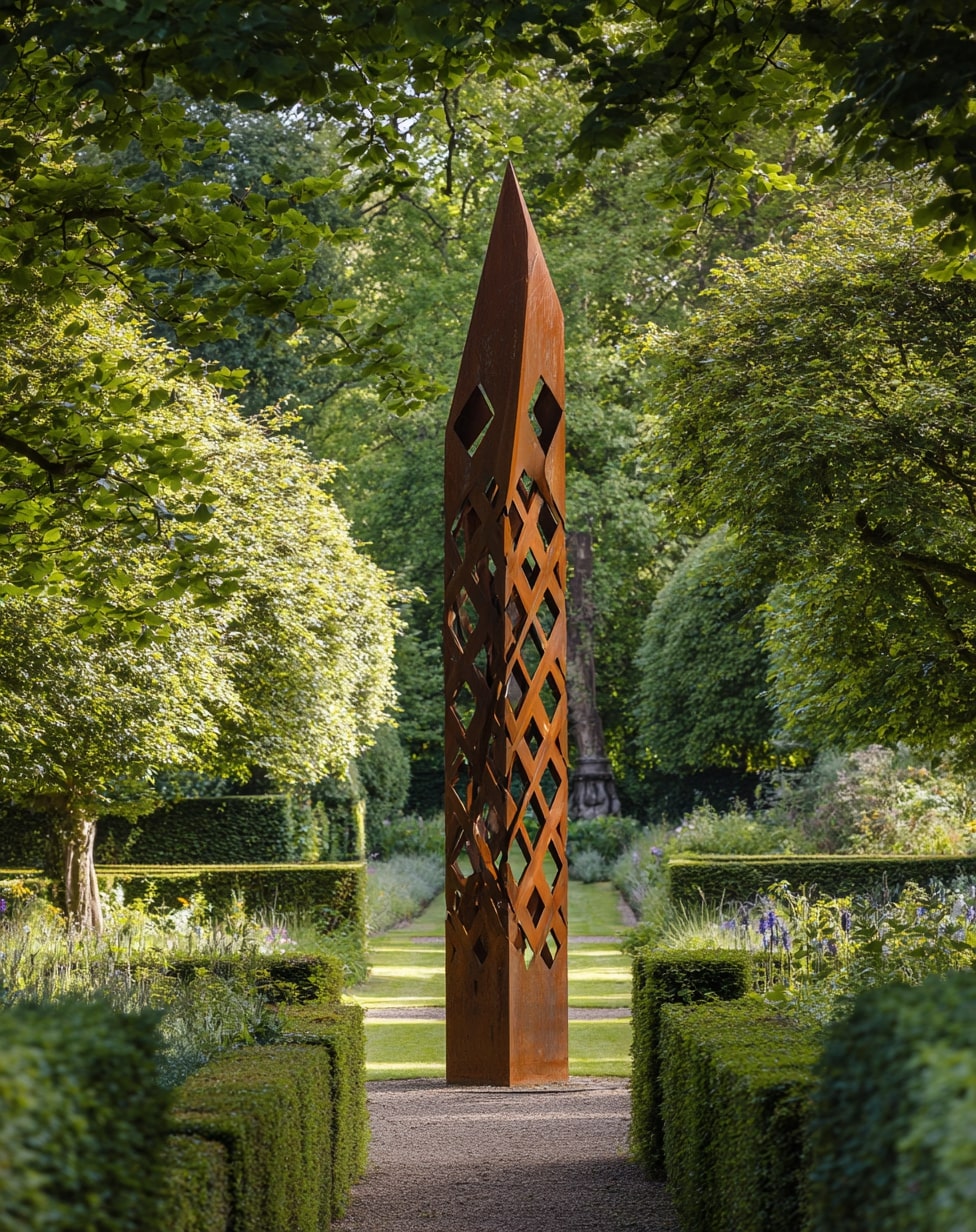 Corten steel obelisk