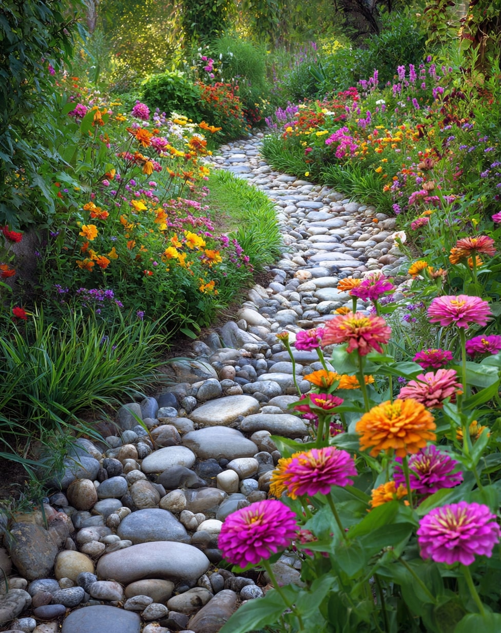 DIY Pebble Walkway