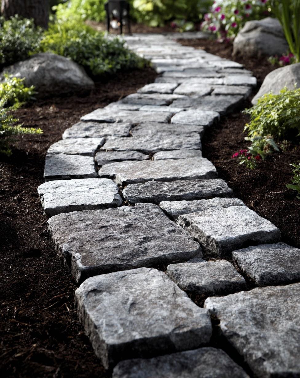 DIY Stamped Concrete Walkway