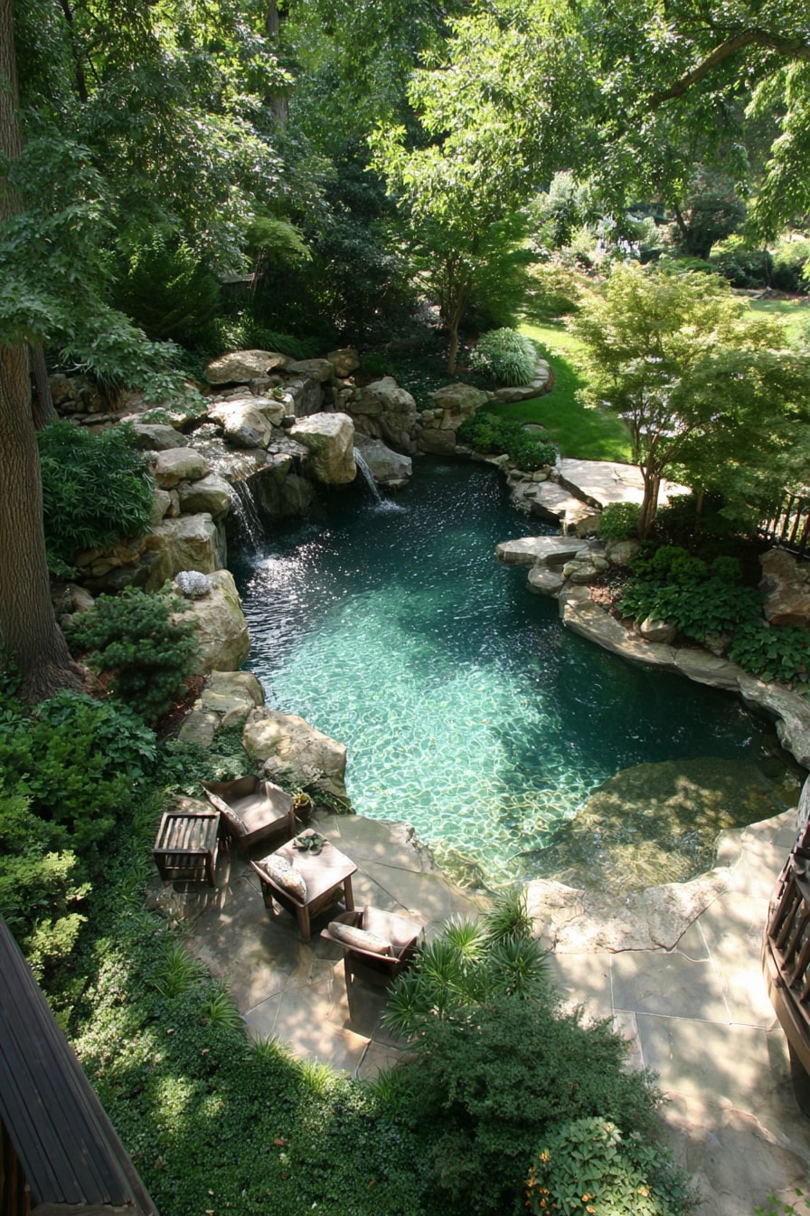 Free-Form Semi Inground Pool