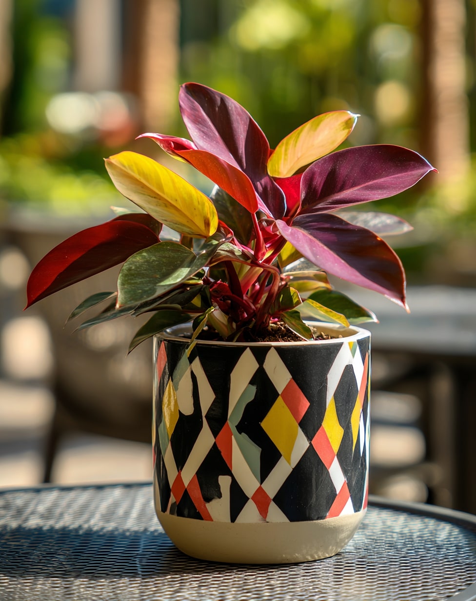 Geometric Glamour Design a Coleus Container with Bold Patterns
