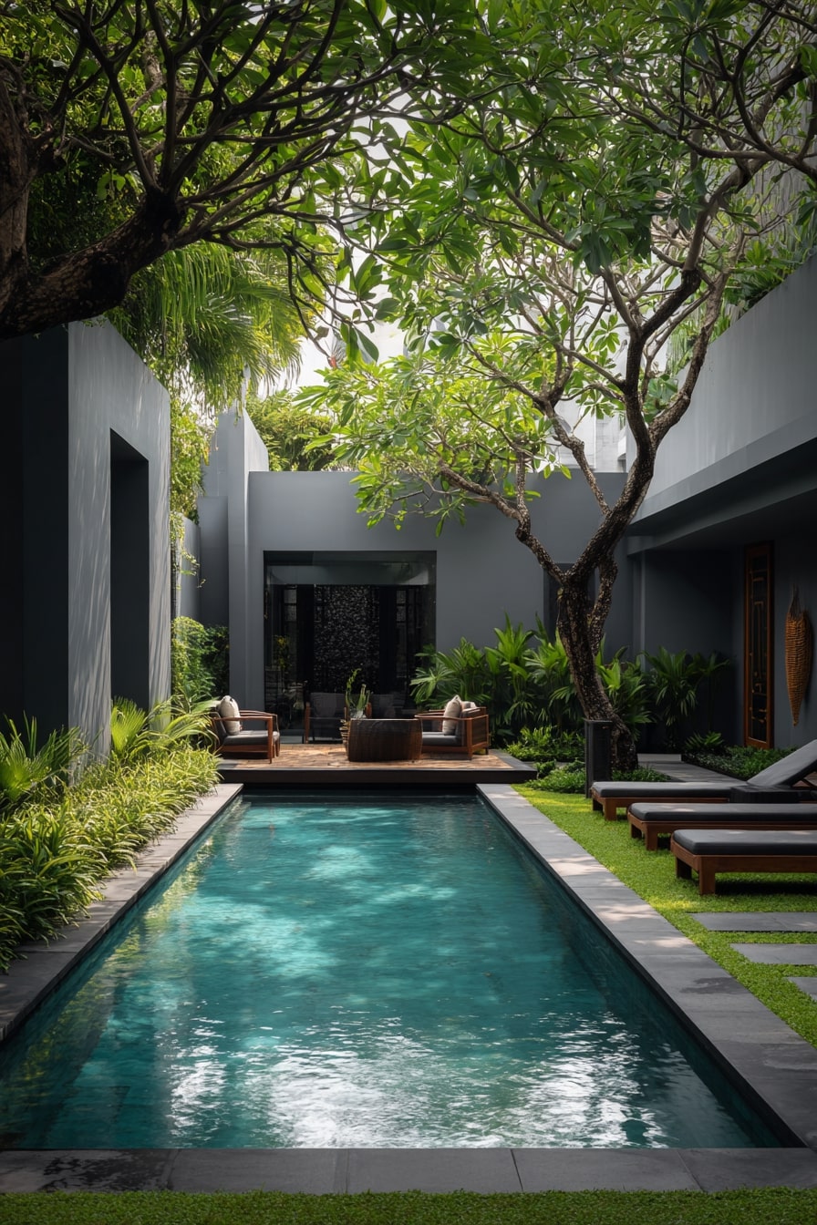 Geometric Pool with Metal Frame