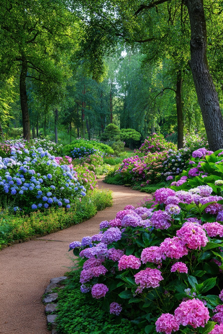 Hydrangea and Rose Combination Garden