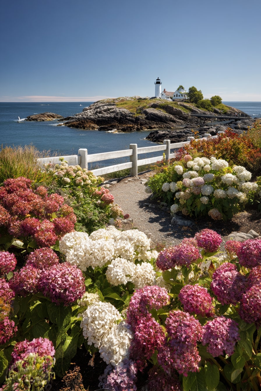 Hydrangeas in a Coastal Landscape
