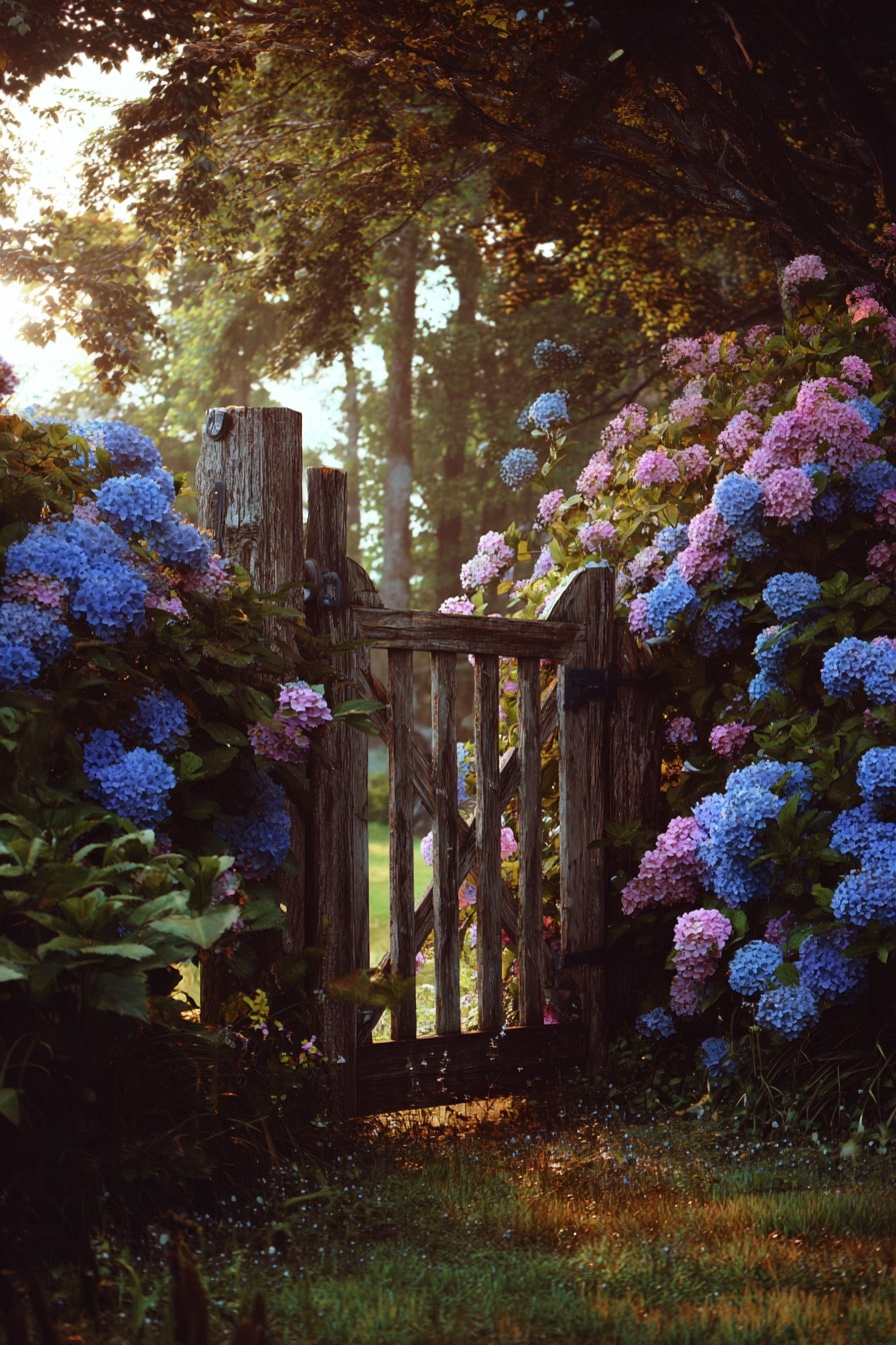 Hydrangeas in a Cottage Garden