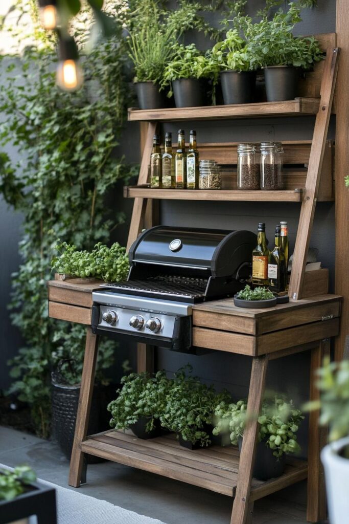 Ladder Shelf Outdoor Kitchenette