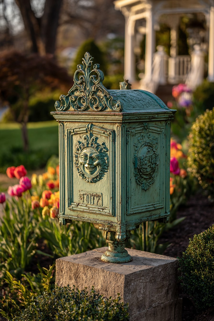 Mailbox with Decorative Knocker
