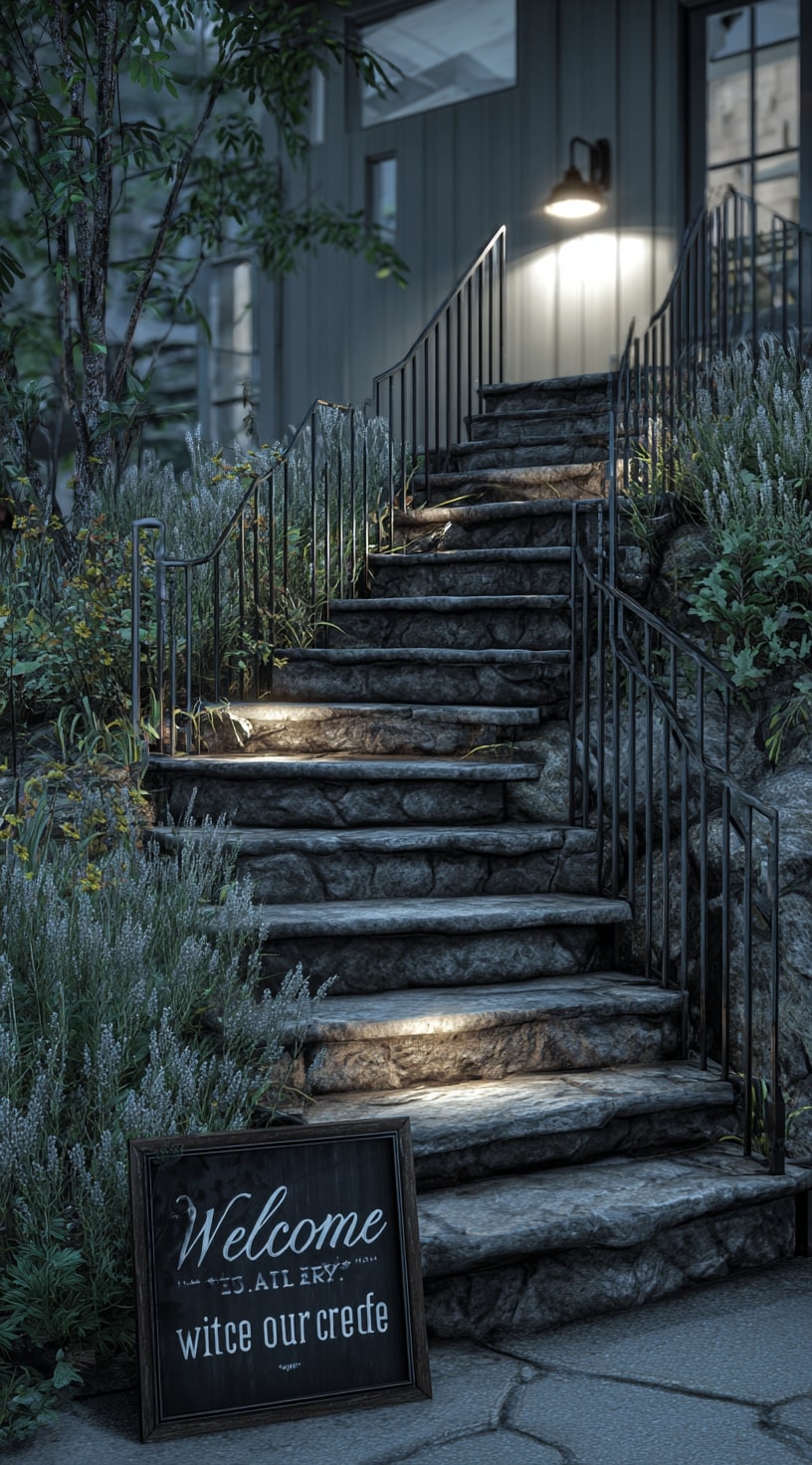 Pathway Lights Alongside Stairs