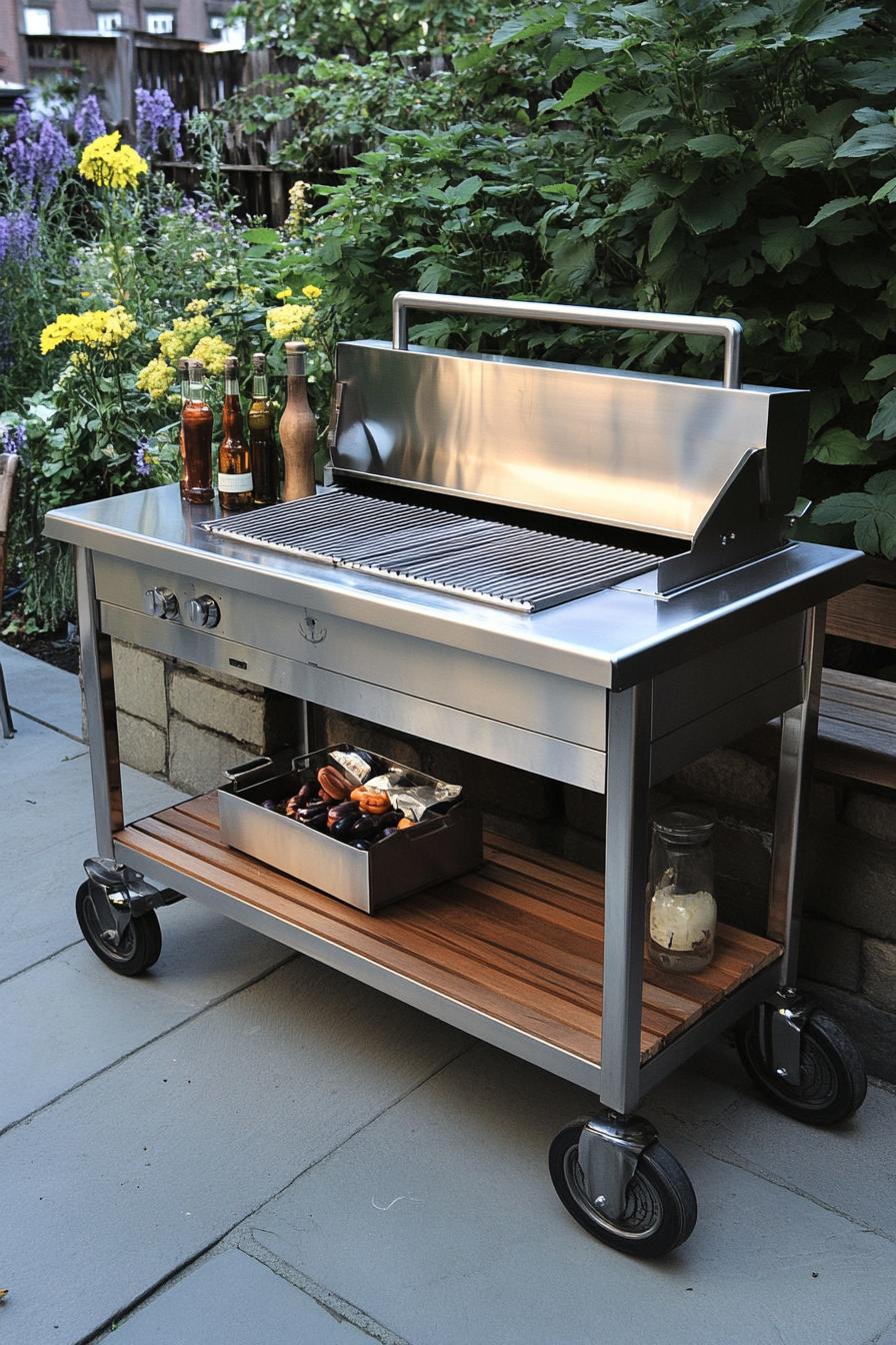 Portable Grill Station on Wheels
