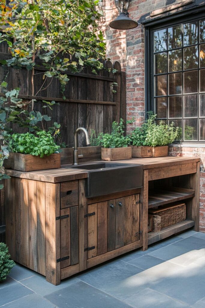 Reclaimed Wood & Sink Combo