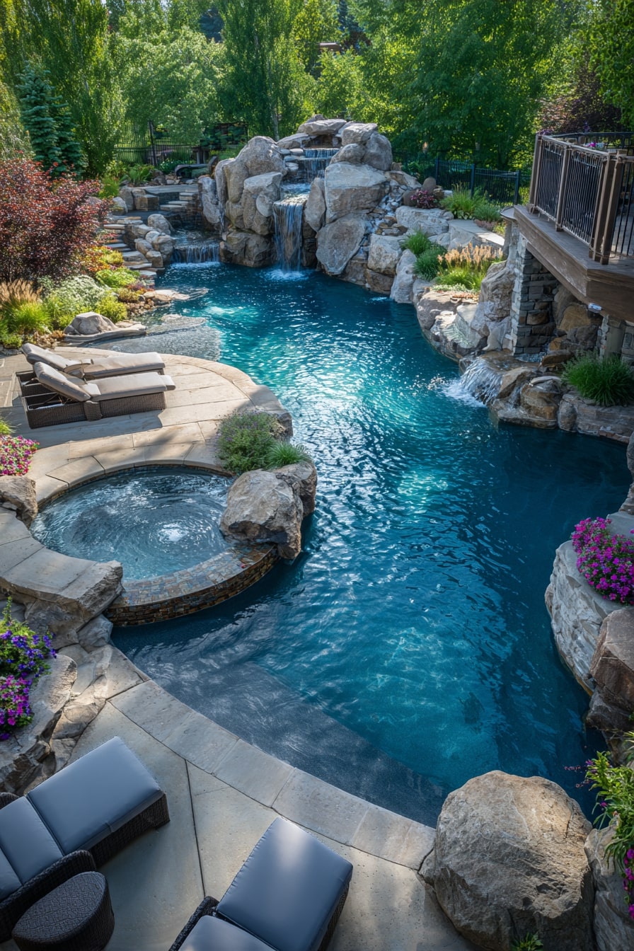 Rectangle Shaped Semi Inground Pool