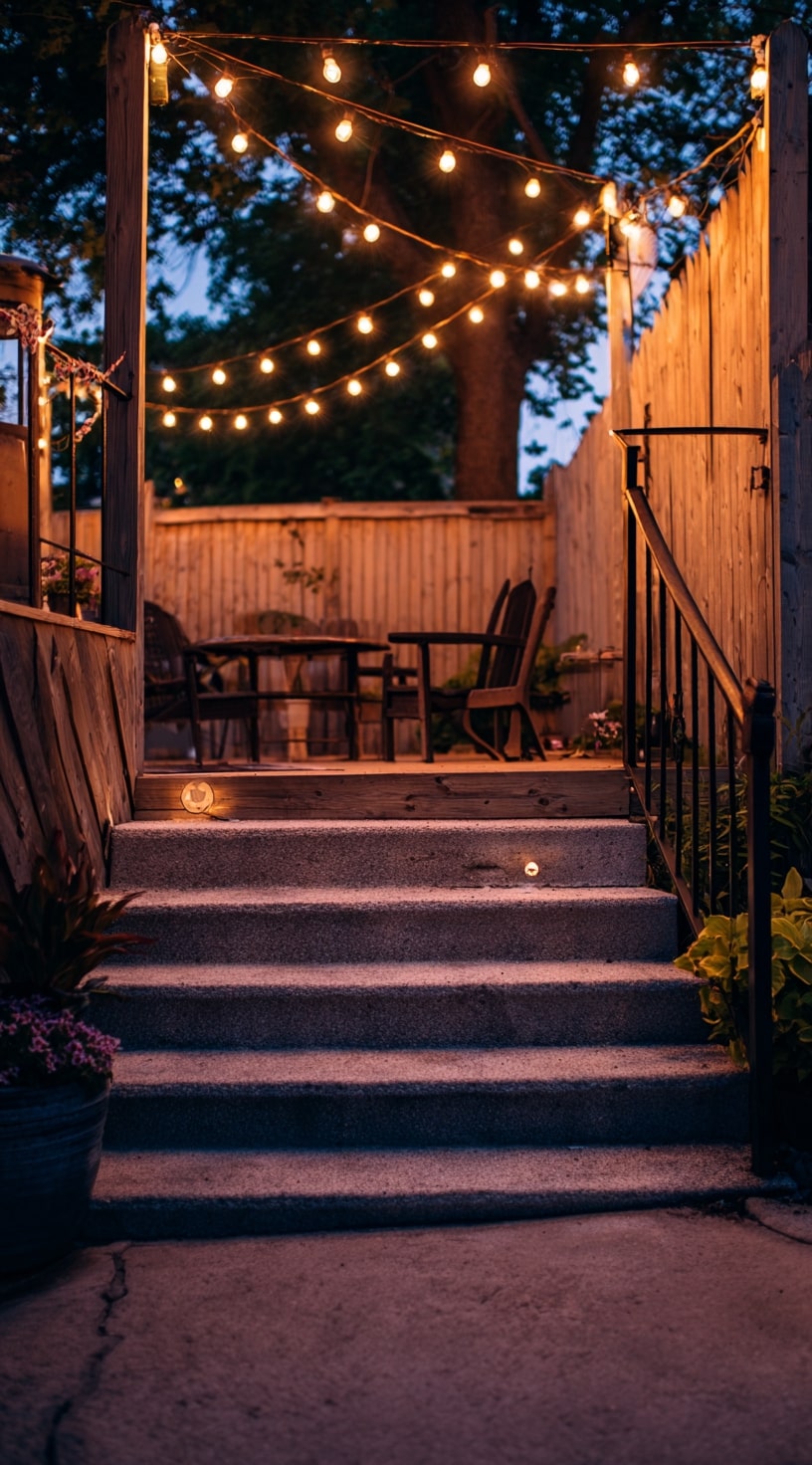 Rope Lighting Along the Rails