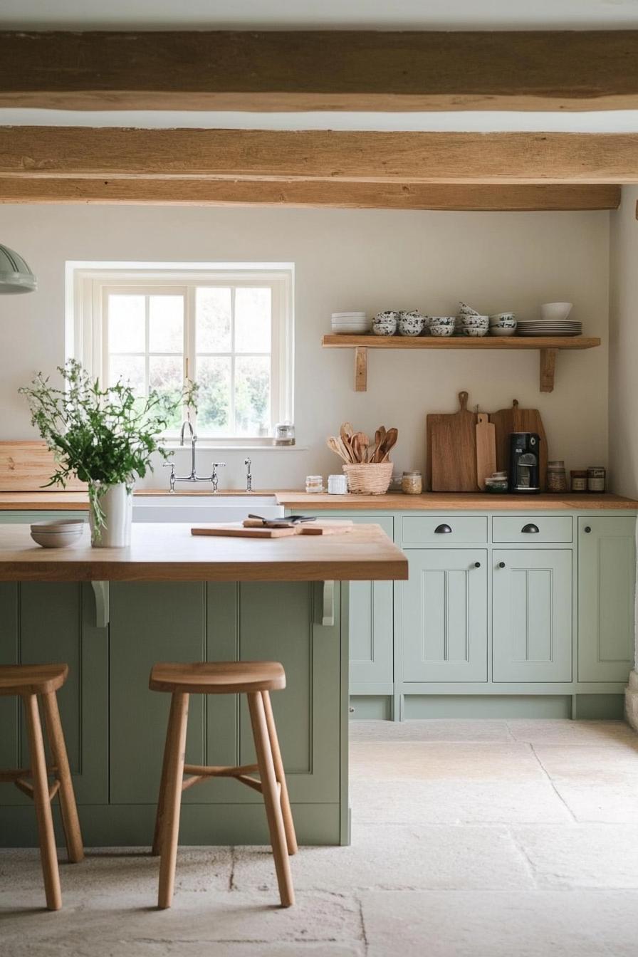 Scandi-Inspired Sage and White Kitchen
