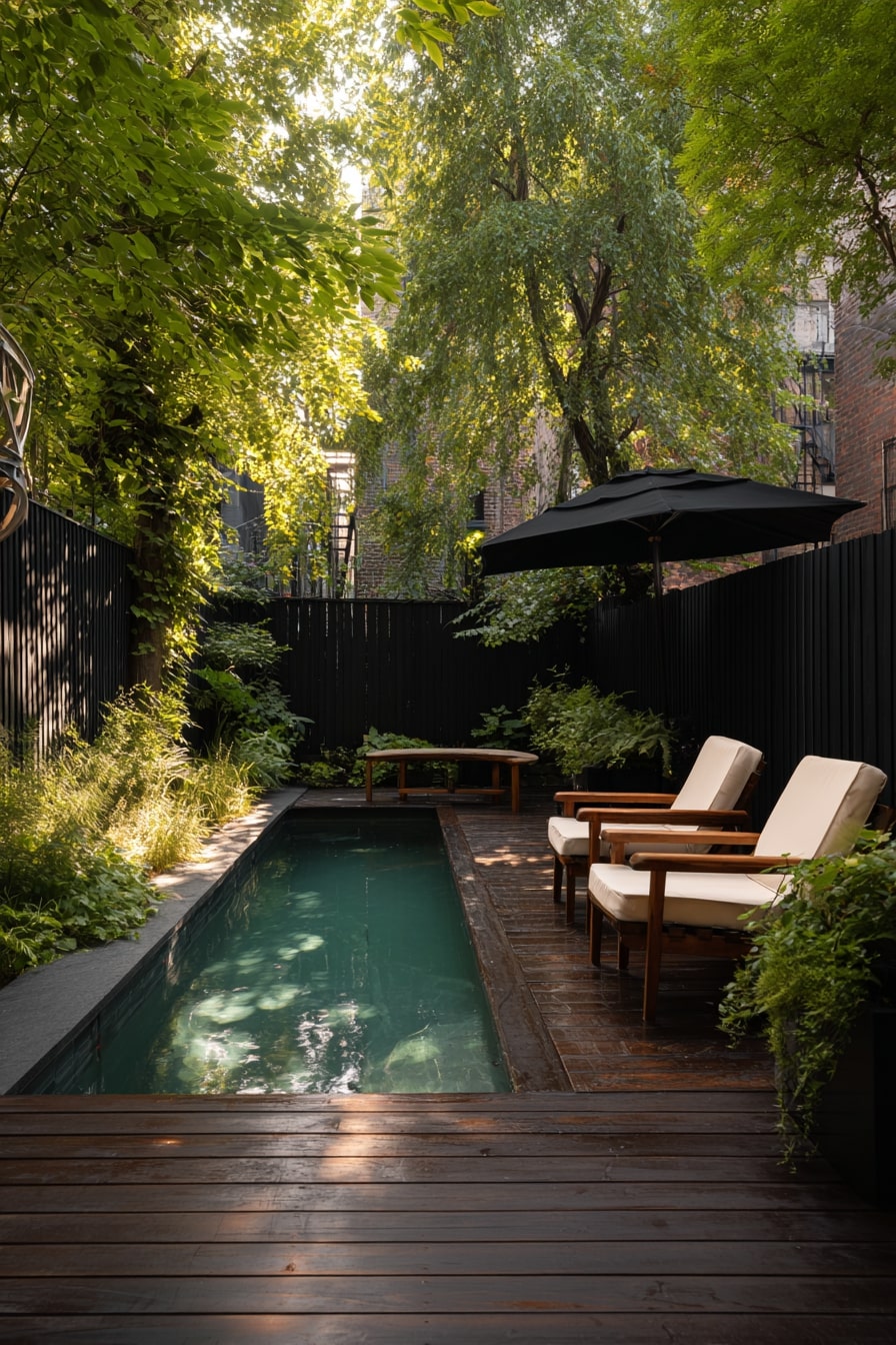 Simple Wooden Decks with Built-In Benches