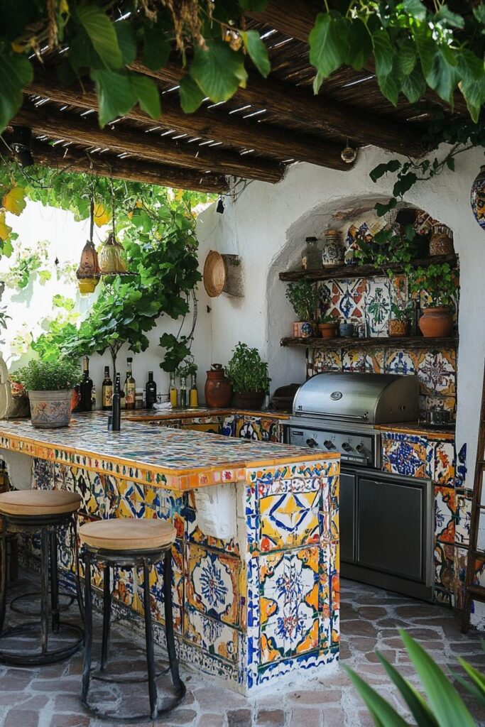 Tile Counter Kitchen with Bold Patterns