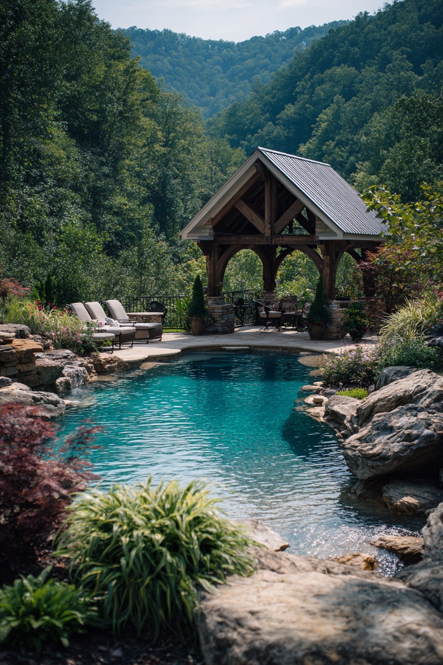 Wraparound Patio Semi Inground Pool