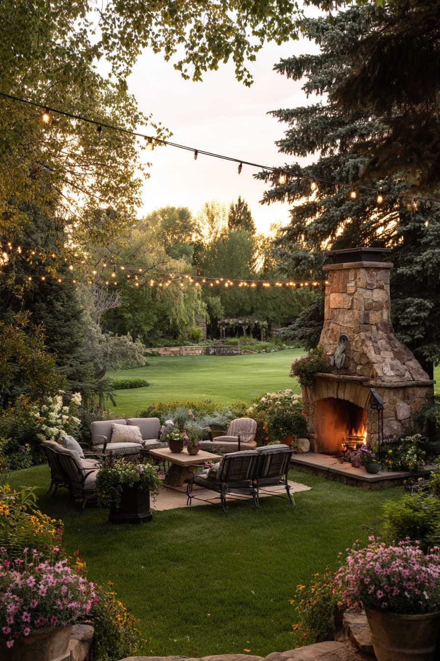 Garden Oasis with Small Fire Pit