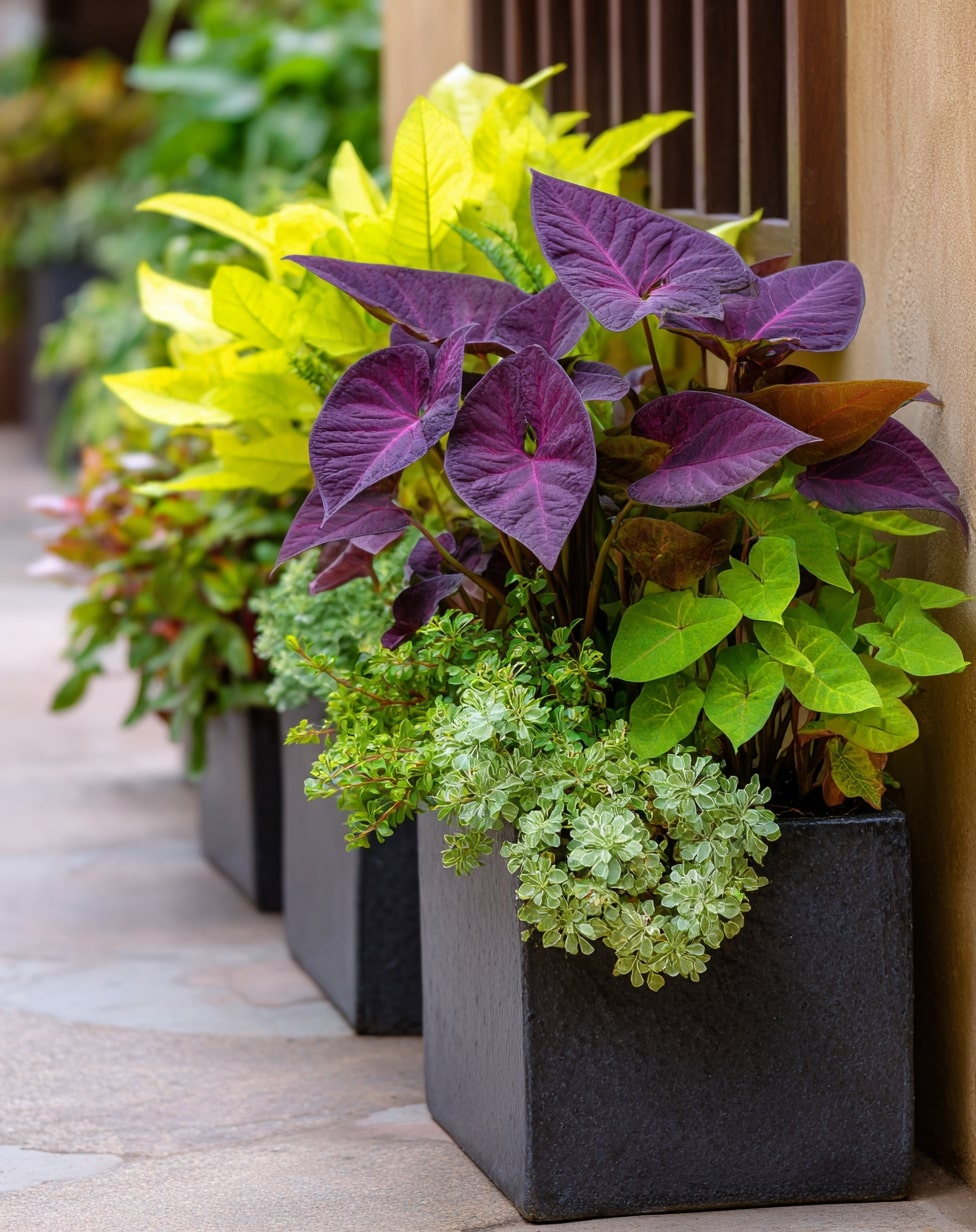 Sunset Serenade: Combine Coleus with Soft Pink and Orange Flowers
