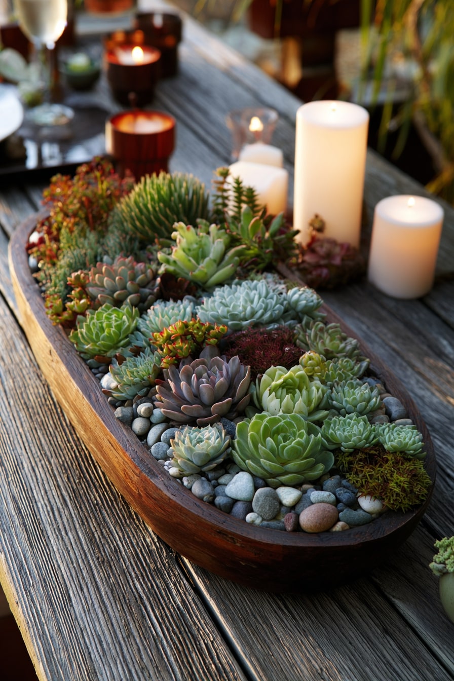 Dramatic Succulent Centerpieces