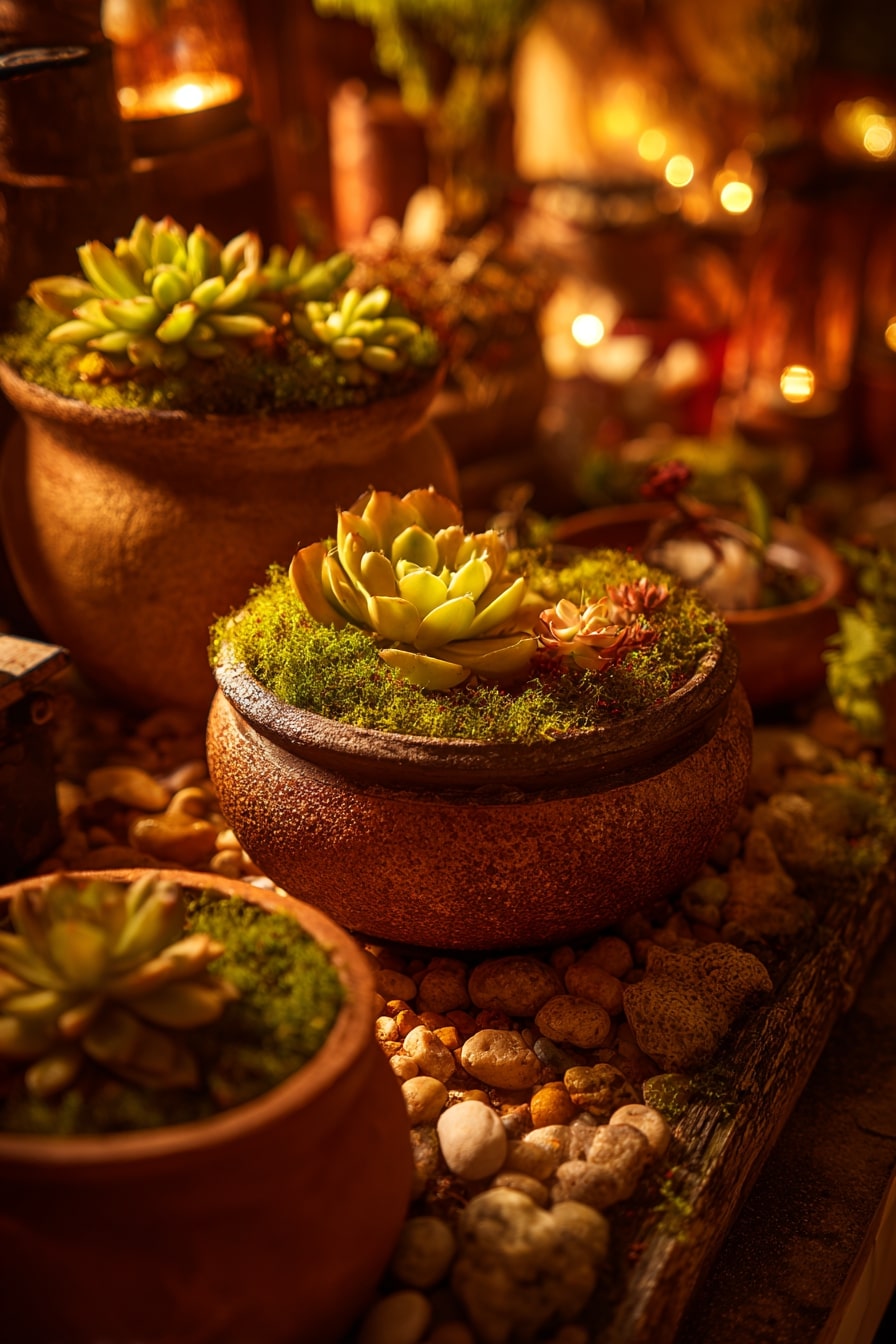 Succulent-Filled Pedestals
