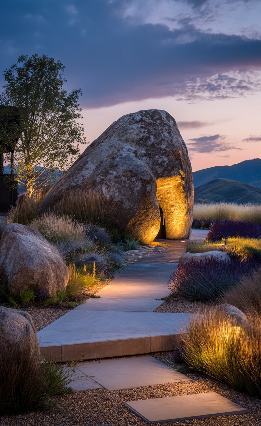 5. Large Boulders for a Bold Statement
