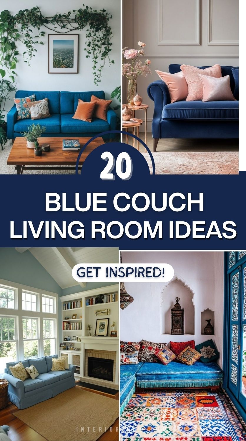 20 Blue Couch Living Room Ideas