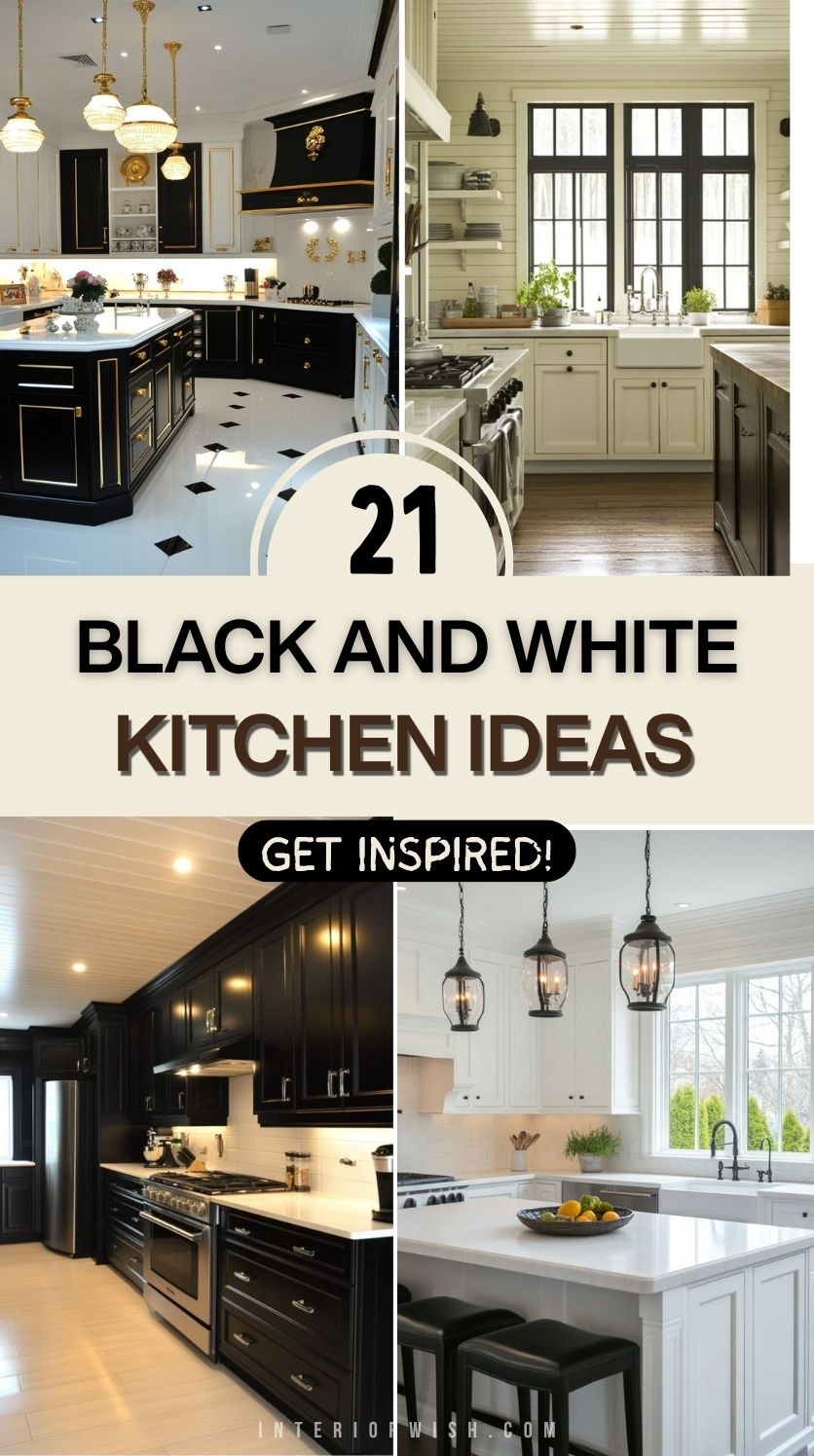 21 Black and White Kitchen Ideas
