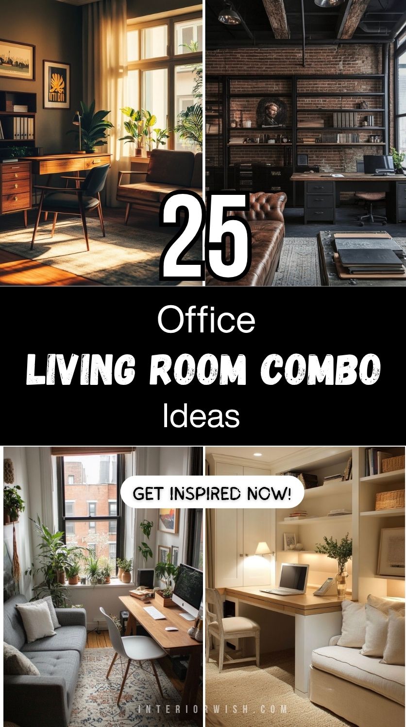 25 Office Living Room Combo Ideas