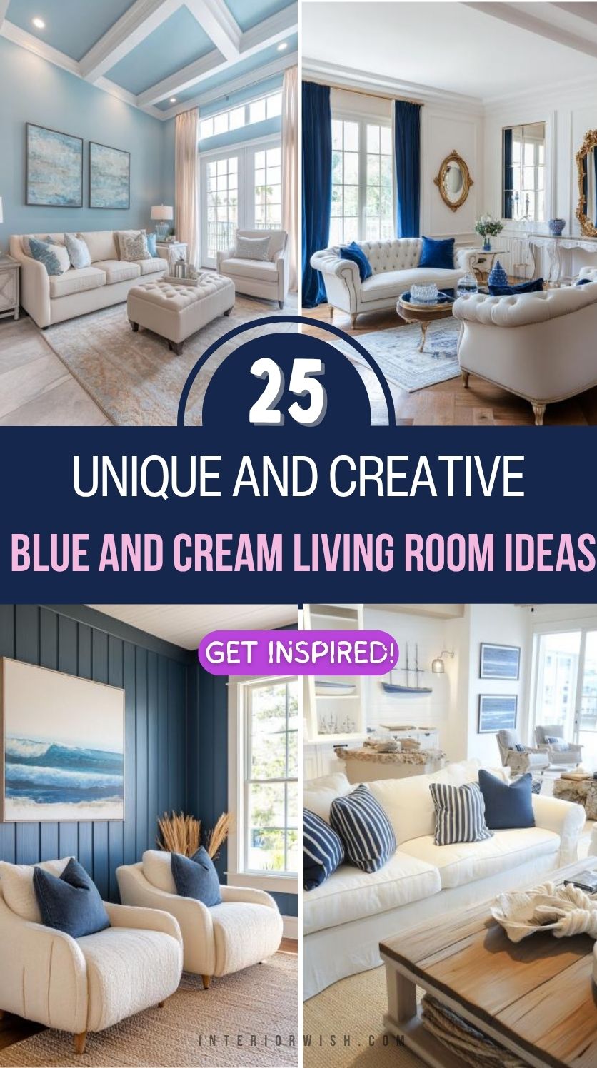 25 Unique and creative Blue and Cream Living Room Ideas