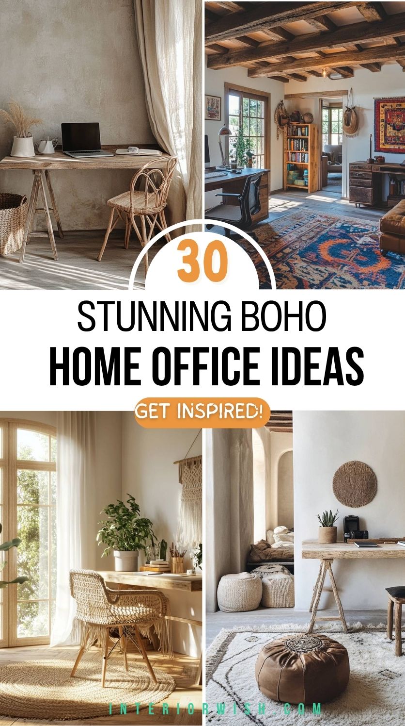 30 Stunning Boho Home Office Ideas