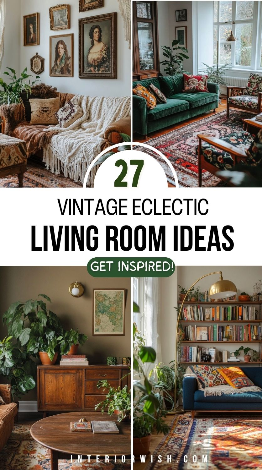 27 Vintage Eclectic Living Room Ideas