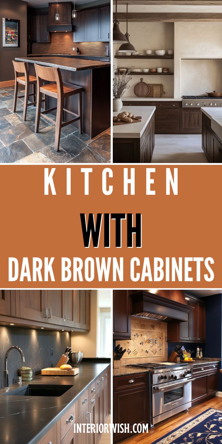 Kitchen With Dark Brown Cabinets
